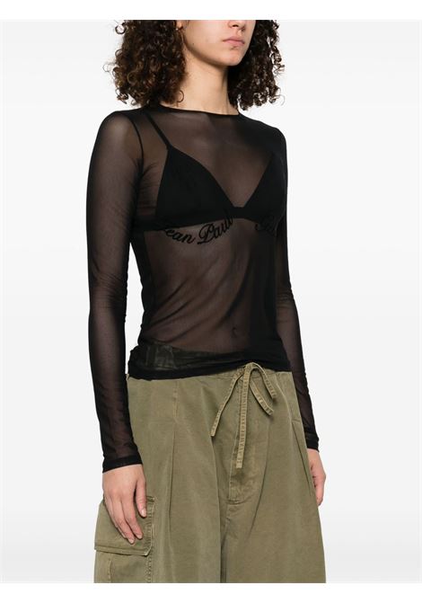 top velvet flot jpg donna nero JEAN PAUL GAULTIER | 25/33-F-TO263I-T00500